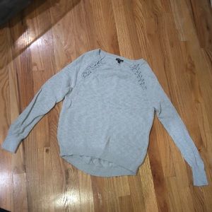 Express grey lace up sweater